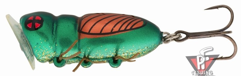 Воблер SAKURA GEMIBUG 30mm - GRB зелено-оранжевый