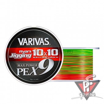 Плетенка Varivas Avani Jigging 10x10 Max Power PE x9, #1, 300 м, многоцветный