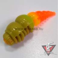 Зимние приманки Boroda Baits Larva XL Double Color, фисташка/лимон/оранжевый, сыр