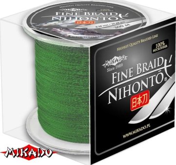 Плетеный шнур Mikado Nihonto Fine Braid 0,18 green (300 м)