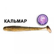 Силиконовая приманка Crazy Fish Vibro Worm 3,4" 13-8,5-2d-6 кальмар цв. gold swamp (золотое болото)