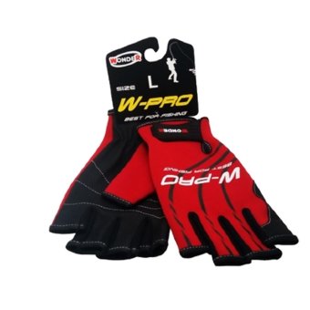 Перчатки рыболовные безпалые Wonder Gloves W-Pro красные WG-FGL033 L