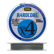 Шнур плетеный Duel Hardcore PE X4 #0,6 0,132мм 200м (5color-yellow marking)