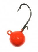 Головка джиг, "ШАР с фиксатором,крашеный,форелевый"оранжевый  2гр крючок HAYABUSA №561,