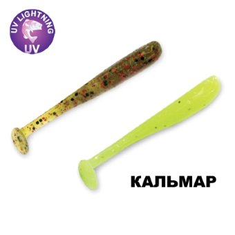 Силиконовая приманка Crazy Fish Nano Minnow 1.1" 68-27-6/68-6 кальмар цв. chartreuse (шартрез)/ цв. black/red watermelon (чёрн/красн. арбуз)