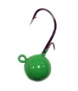  Головка джиг, "ШАР с фиксатором,крашеный,форелевый"салатовый  2гр, крючок HAYABUSA №561