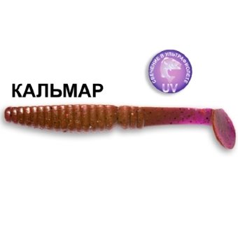 Силиконовая приманка Crazy Fish Scalp Minnow 4" 18-100-12-6 кальмар цв. ultraviolet (ультрафиолет)
