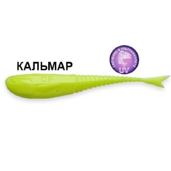 Силиконовая приманка Crazy Fish Glider 3.5" 36-90-6-6 кальмар цв. chartreuse (шартрез)