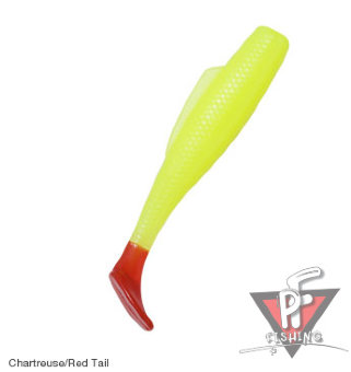 резина ZMAN MINNOWZ 3" Chartreuse/Red Tail ( 6 шт.)