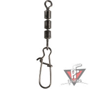 Застежка с тройным роликовым вертлюжком Mikado № 14.  тест 7 кг. (12 шт.)