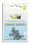  Вертлюжки DreamFish Crane Swivel #1 6 шт/уп