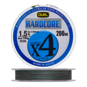 Шнур плетеный Duel Hardcore PE X4 #1,5 0,209мм 200м (5color-yellow marking)