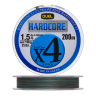 Шнур плетеный Duel Hardcore PE X4 #1,5 0,209мм 200м (5color-yellow marking)