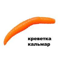 Силиконовая приманка Crazy Fish MF Baby Worm 2" 66-50-77-7 креветка+кальмар цв. toxic orange (токсичный оранжевый)