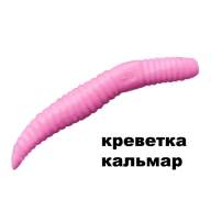 Силиконовая приманка Crazy Fish MF Baby Worm 2" 66-50-53-7 креветка+кальмар цв. white pink (бело-розовый)