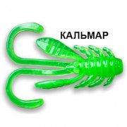 Силиконовая приманка Crazy Fish Allure 1.6" 23-40-81-6 кальмар цв. toxic green (токсичный зелёный)