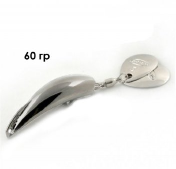 Блесна GT-BIO Deep Bomb II 60гр, серебро, без крючка