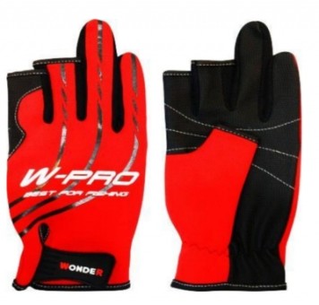 Перчатки рыболовные без трех пальцев Wonder Gloves W-Pro красные WG-FGL022 L