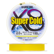 Шнур плетеный Duel Hardcore Super Cold X8 #2,0 0,24мм 150м (hi-vis yellow)
