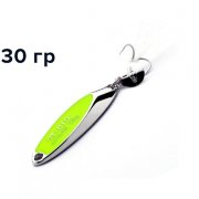 Блесна GT-BIO Super Bevel c мухой, 7.1см, 30гр, серебро с желтым