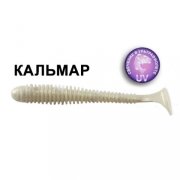 Силиконовая приманка Crazy Fish Vibro Worm 3,4" 12-85-66-6-F кальмар цв. pearl snow (перламутровый снег)
