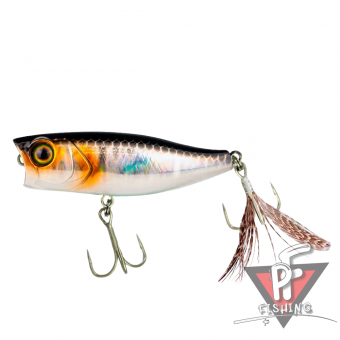 Воблер Jackall Chubby Popper 42, 3.3 г, hl silver black